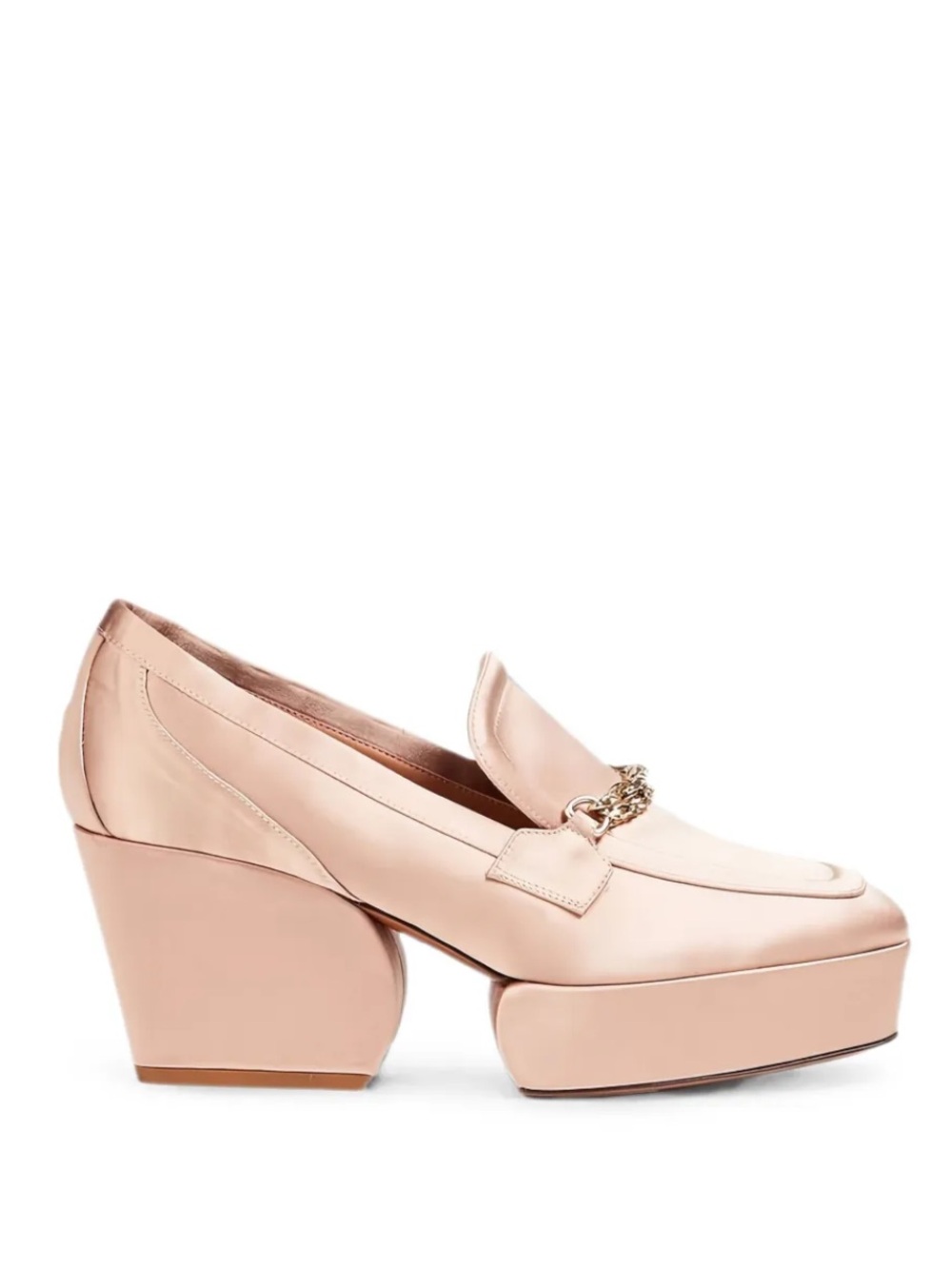 Zimmermann Blush Pink satin Platform Loafer with Chain